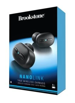 Brookstone NanoLink True Wireless Earbuds With Charging Case