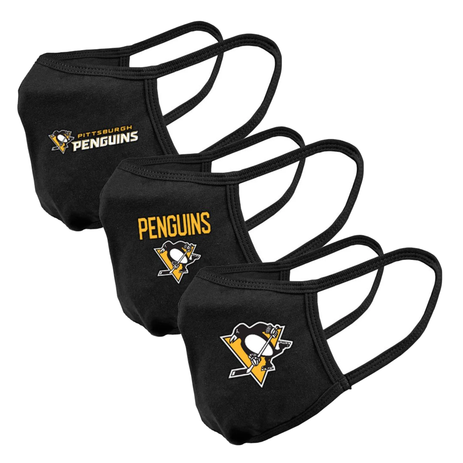 Men's Pittsburgh Penguins NHL 3-Pack Team Logo Face Masks 3 Men's Pittsburgh Penguins NHL 3-Pack Team Logo Face Masks