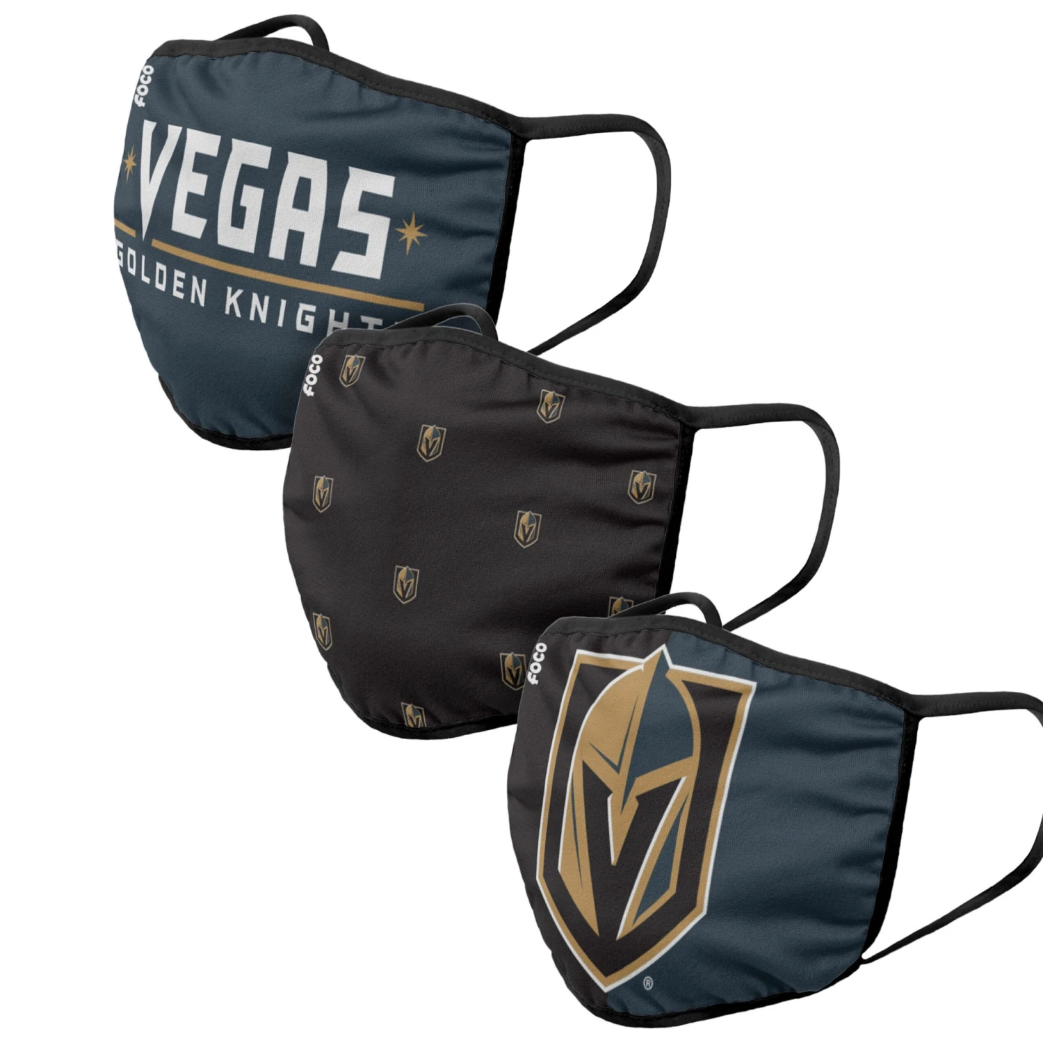 Unisex Vegas Golden Knights NHL Reusable Face Covers (3-Pack) 3 Unisex Vegas Golden Knights NHL Reusable Face Covers (3-Pack)