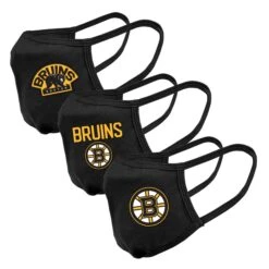 Youth Boston Bruins NHL Reusable Team Logo Face Masks (3-Pack)