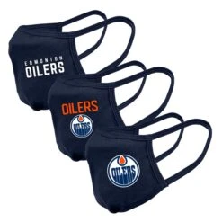 Youth Edmonton Oilers NHL Reusable Team Logo Face Masks (3-Pack)