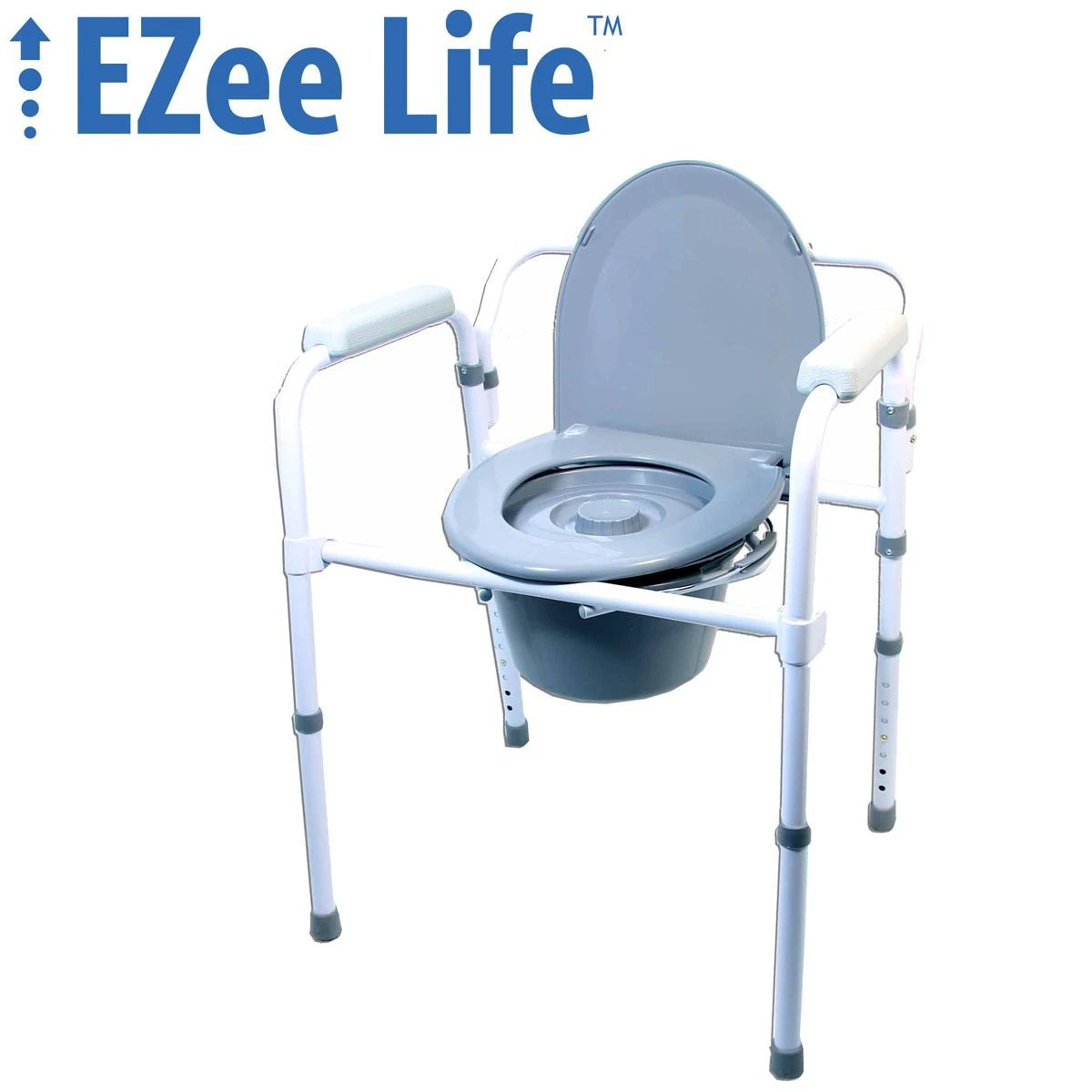 EZee Life CH1071 Stationary Folding Commode 3 EZee Life CH1071 Stationary Folding Commode