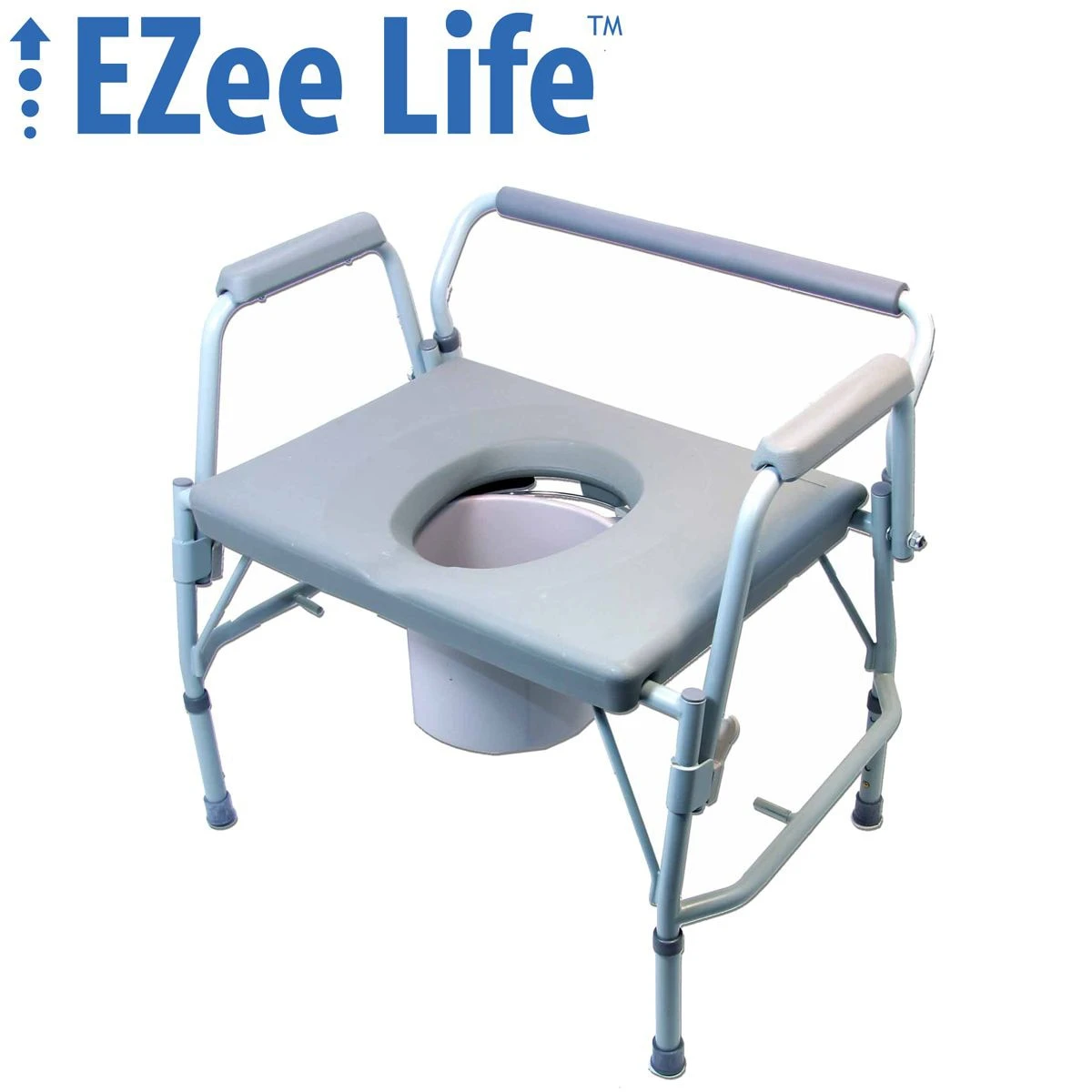 EZee Life CH1052 Wide Drop Arm Commode - 400lbs 3 EZee Life CH1052 Wide Drop Arm Commode - 400lbs