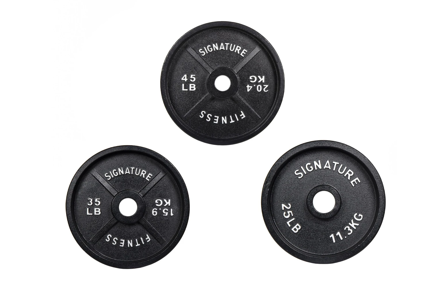 Signature Fitness Deep Dish 2" Olympic Cast-Iron Weight Plate With E-Coating (single) 3 Signature Fitness Deep Dish 2" Olympic Cast-Iron Weight Plate With E-Coating (single)