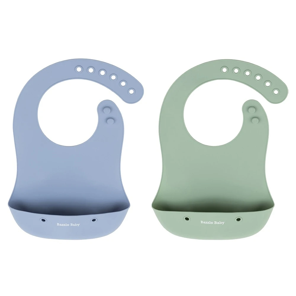 Bazzle Baby Silicone Foodie Bibs Peri And Sage (2-pack) 3 Bazzle Baby Silicone Foodie Bibs Peri And Sage (2-pack)
