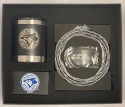 Golfing Buddies Toronto Blue Jays Gift Set- Low Ball Tumbler, RFID Wallet, And Ratchet Belt
